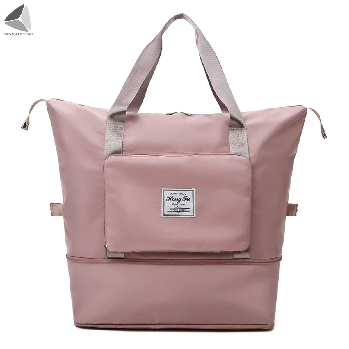 PULLIMORE Large Capacity Folding Travel Bags Waterproof Carry on Luggage Duffel Bag（Pink)