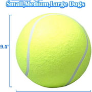 Dog Toy Balls - Giant 9.5" Tennis Balls for Dogs Thrower Chucker Launcher Play Toy with PUMP, Funny Outdoor Sports Dog