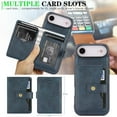 thumbnail image 4 of ELEHOLD Case for iPhone 17 Air, Magnetic Wallet Phone Case with Card Slots, Wireless Charging Compatible,Blue, 4 of 6