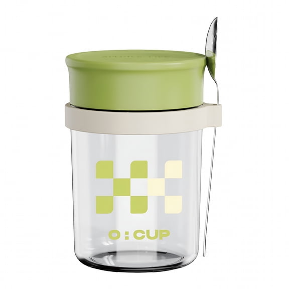 ACDANC Overnight Oats Containers with Lids,12oz Overnight Oats Jars Oatmeal Cups,Meal Prep Containers Glass Jar with Lid for Milk Pudding Yogurt Salad Cereal (1pcs)