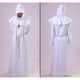 thumbnail image 4 of FELTECHELECTR Túnica de monje sacerdote medieval con capucha para Halloween, disfraz de cosplay para mago y hechicero, talla XL (blanco), 4 of 6
