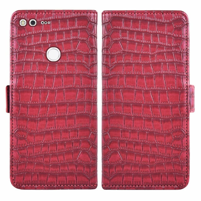 Étui pour Téléphone Mobile Google Pixel TG avec Fermeture Magnétique, Fonction Support et Emplacement pour Carte - Housse de Protection Style Pliant, Rouge