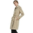 thumbnail image 4 of Orolay Women's Long Double Breasted Trench Coat with Belt Midi Length Overcoat Warm Sand, 4 of 6