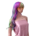 thumbnail image 1 of Halloween Multicolor Cabello Largo Y Rizado Siete Colores Degradado Rampa Arco Iris Cubierta Para El Cabello, 1 of 5