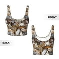 thumbnail image 6 of Goofa Cut Cats Printed Sports Bras for Women, High Impact Running Bra Workout Crop Tank Tops Longline Sports Bra Push up-X-Large, 6 of 9