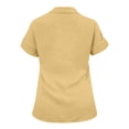 thumbnail image 4 of Uooqdmx Chemise Boutonnée pour Femmes, Hauts en Lin pour Femmes, T-Shirts Basiques pour Femmes, Chemise Décontractée à Manches Courtes Unie, Hauts de Sortie pour Femmes, Jaune 5TG, 4 of 4