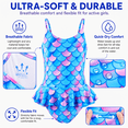 thumbnail image 6 of Girls One Piece Swimsuit Toddler Bathing Suit with Mermaid Scales Printed, Toddler Swimsuit Girl for Adjustable Age 5-6 Years, 6 of 9