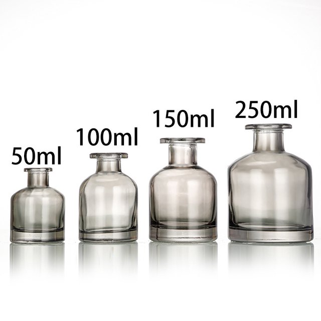 Shisuyan 2 Pcs Refillable Glass Reed Diffuser Bottles Empty Cylinder Aroma Diffuser Jars Reusable Essential Oil Holder For Office Home Car