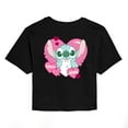thumbnail image 2 of Disney - Lilo & Stitch - Stitch Heart - Juniors Cropped Graphic T-Shirt, 2 of 4