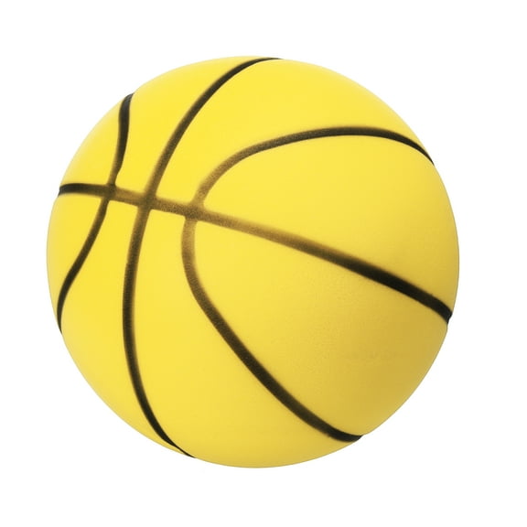 Uxcell Silent Basketball Size 3 (7.1"), No Noise High-Density Foam Dribbling Indoor Basketball with Net Bag for Quiet Dribbling Indoor Sport, Yellow