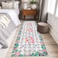 thumbnail image 5 of Pink Flamingo 2'x6' Runner Rug, Green Summer Tropical Botanical Grey Plaid Washable Non-Slip Area Rugs for Hallway Kitchen Floor Bedroom Entryway, StainResistant Laundry Carpet Decoration Indoor Mat, 5 of 9