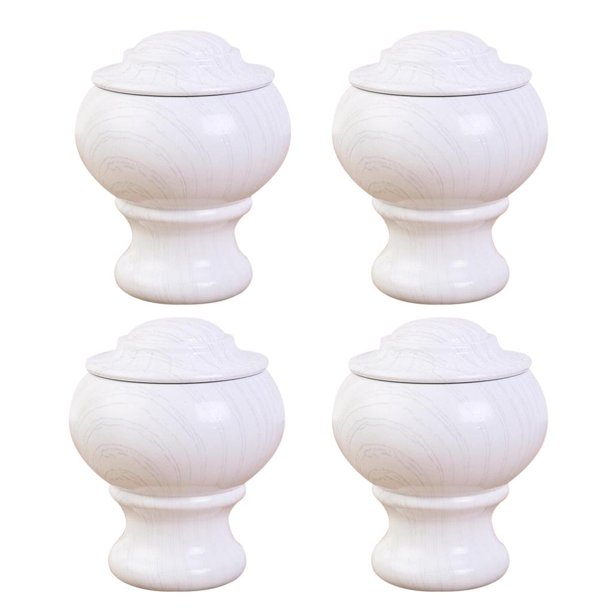 4 piezas para postes, remates para tapas de cortinas, remates para extremos de cortinas, extremos de cortinas Estilo 2- Blanco