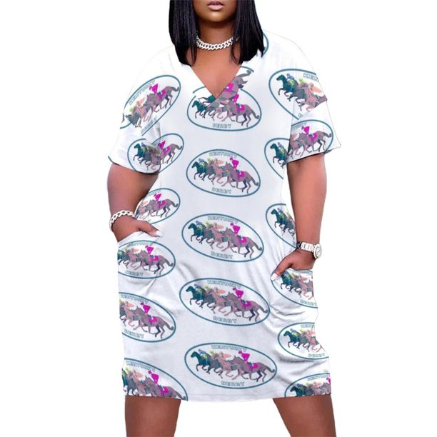 Vestido largo holgado con bolsillos para mujer vestido largo con velo Derby de Kentucky