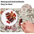 thumbnail image 3 of SKYSONIC Vintage Christmas Leather Placemats 4pcs Non Slip Heat-Resistant Washable Waterproof Table Place Mats with Coasters for Kitchen Dining Table Holiday Home Decoration,11.8" x 17.5", 3 of 5