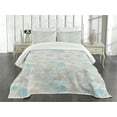 thumbnail image 3 of Ambesonne Nautical Quilted Bedspread Set 3 Pcs, Pastel Toned Seashells, King Size, Tan Turquoise White, 3 of 5