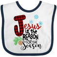 thumbnail image 3 of Inktastic Jesus is the Reason for the Season Pinecone and Snowflakes Boys or Girls Baby Bib, 3 of 4