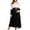 Black, variant on Annhoo Pregnant Women's Dresses Waist Tie Color Block Long Sleeve Crew Neck Flowy Outdoor Maternity Maxi Dress Loungewear