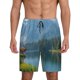 thumbnail image 1 of Balery Majestic Deer Mountain Lake Pantalones cortos de pijama de punto de algodón para hombre con cinturilla y bolsillos-Large, 1 of 6