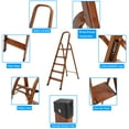thumbnail image 4 of LUISLADDERS 5 Step Ladder Woodgrain Aluminum Folding Step Stool Sturdy Lightweight Ladders, 4 of 9