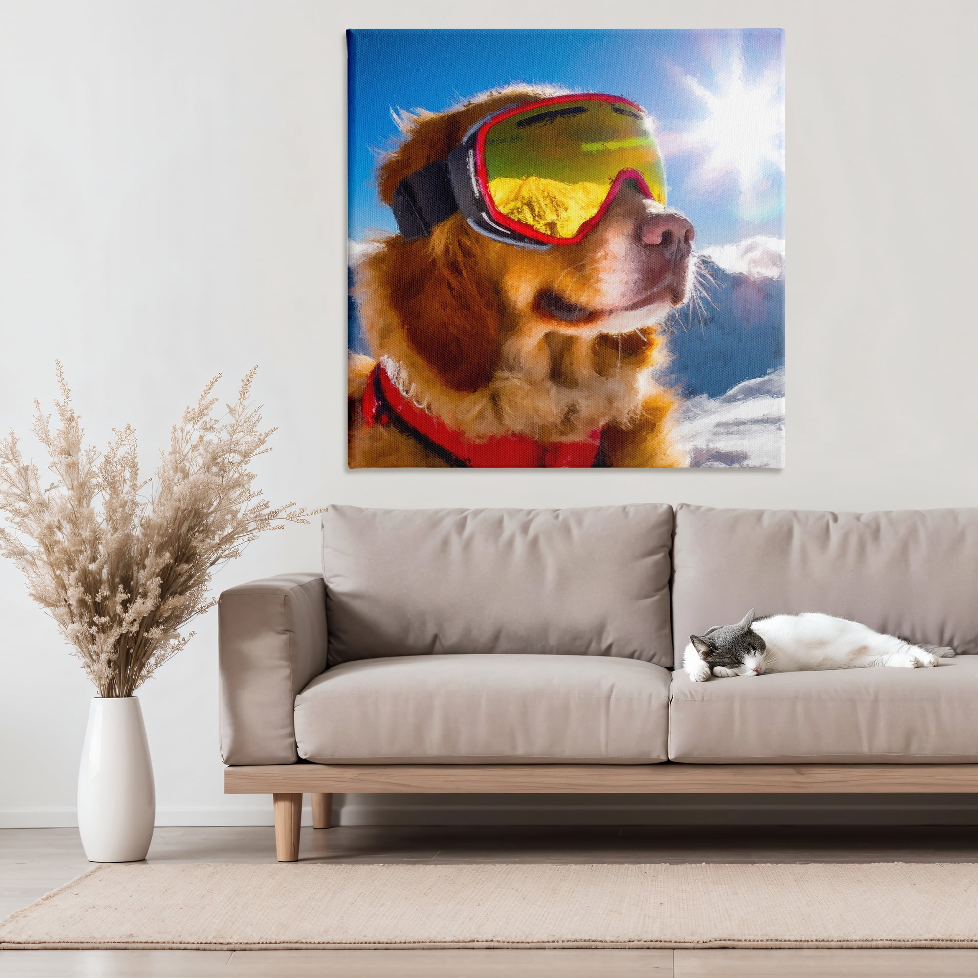 Stupell Industries Ski Goggles Retriever Canvas Wall Art, design by Sean Parnell