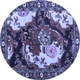 thumbnail image 1 of Ahgly Company Indoor Round Persian Blue Traditional Area Rugs, 4' Round, 1 of 4