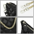thumbnail image 2 of UTO Small Crossbody Clutch Purse for Women Genuine Leather Ladies Wristlet Wallet Handbag for Daily Traval(Black Quilted), 2 of 6