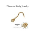 thumbnail image 1 of 14k Solid Gold Nose Ring Screw with Diamond End Stud 20G, 1 of 1
