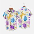 thumbnail image 5 of Ichuanyi Womens Swimsuits Clearance Men's Lapel Pocket Less Easter Digital Print Short Sleeve Shirt Ichuanyi Ichuanyi, 5 of 5