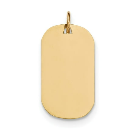 Engravable Dog Tag Pendant - 14k Yellow Gold Plain .009 Gauge Engravable Dog Tag Disc Charm