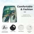 thumbnail image 5 of Sigee Watercolor Turtle1 Print Mens Swim Trunks with Compression Liner Quick Dry Swim Stretch Beach Shorts with Pockets,S-3XL, 5 of 7