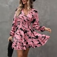 thumbnail image 6 of Women's Floral Chiffon Short Skirt A-line Long Sleeve Country Dress, 6 of 9