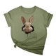 thumbnail image 1 of Tops de Cuello Alto para las Mujeres Amante Impreso Camiseta Cuello Redondo Manga Corta, Poliéster Spandex, 1 of 7
