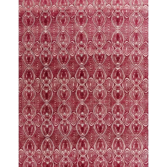 Ahgly Company Indoor Rectangle Abstract Light Coral Pink Abstract Area Rugs, 8' x 10'