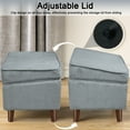 thumbnail image 5 of FAGAGA Large Storage Ottoman, Adjustable Foot Stool for Living Room, Step Stool Ottoman with Storage, Upholstered Corduroy Foot Rest for Bedroom, Dorm | Light Grey, 5 of 10