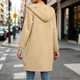 thumbnail image 4 of QIbmong Women's Zip-up Hoodie Oversized Light Fleece Long Sleeve Sweatshirts Casual Winter Jackets Coat with Pockets(XXL,Khaki), 4 of 9