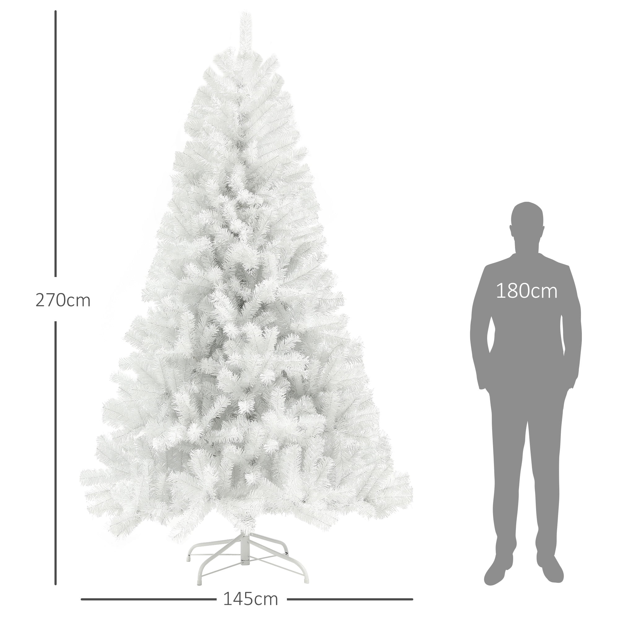 9ft Unlit Full Christmas Tree 2132 Tips Auto-Open Branches Flame Retardant Indoor Decor