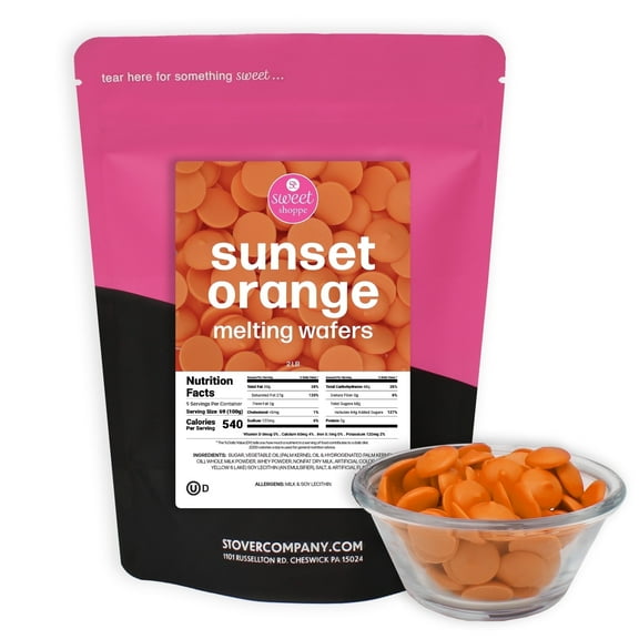 Sweet Shoppe Sunset Orange Colored Melting Wafers, 2 lbs