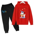 thumbnail image 3 of Conjunto de sudadera y pantalones de manga larga para niñas y niños de Disney Mickey Mouse, traje informal de dibujos animados del Pato Donald, primavera de 4 a 14 años, 3 of 5