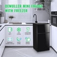 thumbnail image 6 of DEMULLER 2.4 Cu.Ft Mini Fridge with Freezer & Double Door Small Tiny Size Refrigerator with 7 Temperature Control Knob Only Suitable for One Person Use Black, 6 of 9