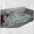 thumbnail image 6 of Leaves Soft Flannel Fleece Throw Blanket, Composition of Foliage Detailed Arrangement with Ornate Nature Illustration, Cozy Plush for Indoor and Outdoor Use, 70" x 90", Green Blue White, by Ambesonne, 6 of 6