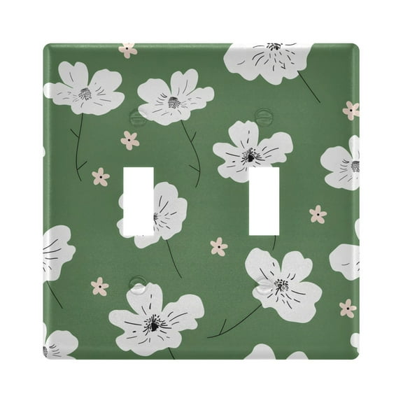 2 Gang Light Switch Cover Plate Beautiful Abstract Flowers Wall Plate Decorate Electrical Outlet Cover Plates 4.56”x4.48”