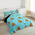 thumbnail image 3 of Manfei Cute Kapibara Bedding Comforter Set,Cartoon Animal Twin Comforter Sets,Brown Blue Bedding Set For Girls Boys,Ultra Soft Home Decor Reversible,2-Piece, 3 of 8