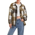 thumbnail image 2 of Women's Plaid Jackets Casual Long Sleeve Button Down Shacket Fall Shirt Coats with Pockets, 2 of 10