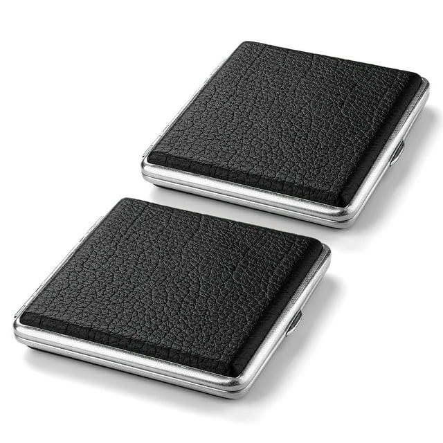 Étui à Cigarettes en Cuir, 2 Pcs Support de Boîte pour Hommes, Femmes (Contient 20 Cigarettes)