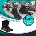 thumbnail image 5 of Yacht & Smith 12 Pairs Of Loose Fit Gripper Bottom Diabetic Non-Skid Slipper Black Socks, Grippy Hospital Sock, Wholesale Bulk (12 Pairs Men Gripper Socks, One Size), 5 of 7