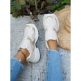 thumbnail image 4 of Women’s Outdoor Athletic Soft Leather Sneakers, Breathable Mesh Design for Running Sports, Height-Enhancing Thick Sole, Modern Casual Style, Perfect for Seasons, 4 of 5