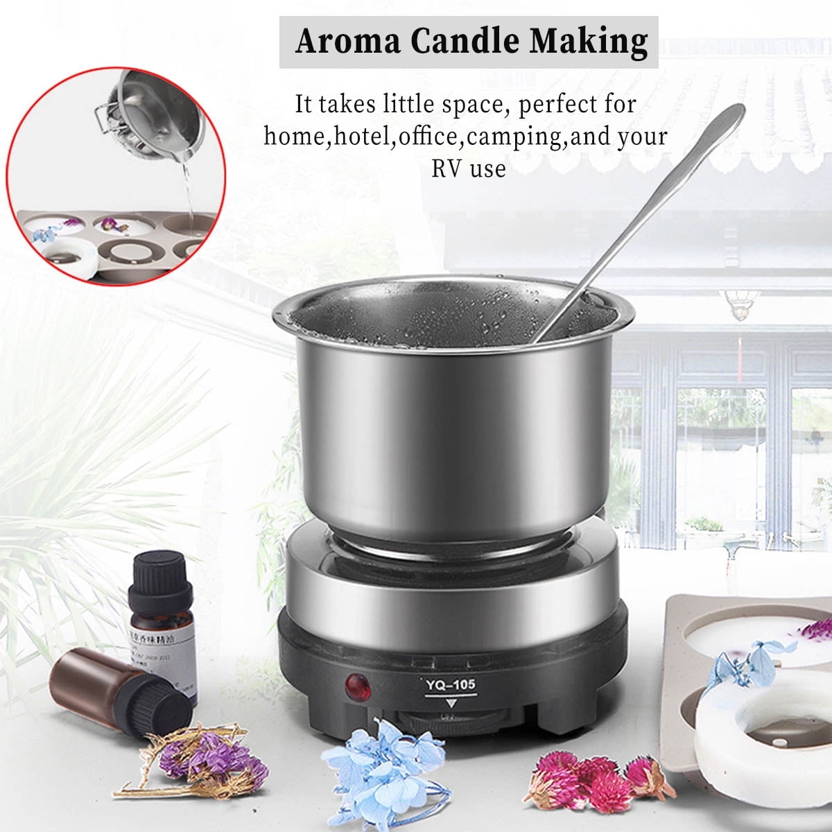 Mini Electric Hot Plate, 500W Round Hot Plate Portable Countertop Burner,Mini Stove Portable Stove Kitchen Cooktop Electric Heater,Perfect Size for Moka Pot 110V