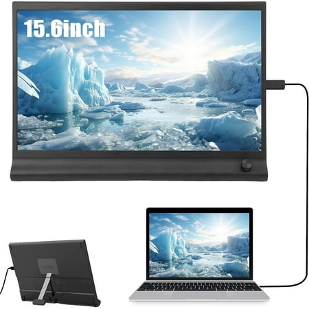 15.6" Portable Laptop Screen Extender, FHD 1080P IPS Laptop Monitor Screen Extender Compatible with Mac, PC, Chrome & Windows for PC Phone Mac