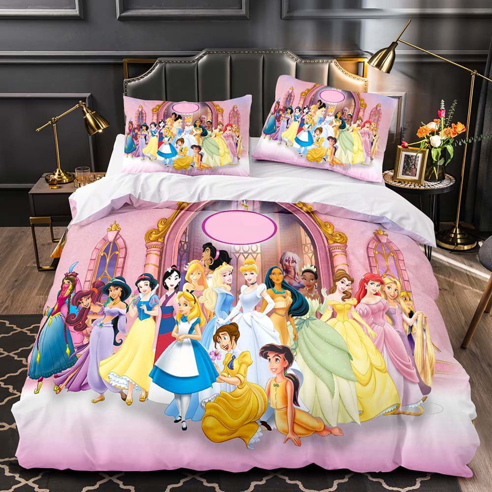 Princess Bed Set 3D Anime Princess Duvet Cover Bedding Sets Suitable for  All Seasons, Best Gift for Kids, Comfortable and Warm 