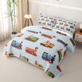 thumbnail image 3 of Castle Fairy Retro Colorful Train Twin Quilt Set,Whimsical Locomotive Twin Coverlet Set for Bedroom,Blue Green Red, 3 of 7